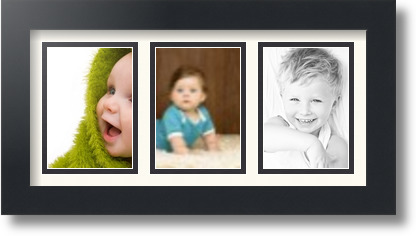 ArtToFrames Collage Mat Picture Photo Frame 3 3.5x5" Openings in Satin Black 31 - Picture 55 of 62