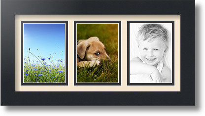 ArtToFrames Collage Mat Picture Photo Frame 3 3.5x5" Openings in Satin Black 31 - Picture 34 of 62