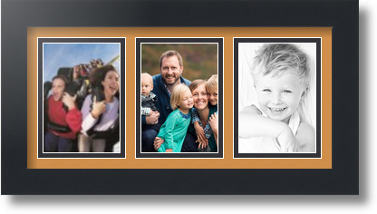 ArtToFrames Collage Mat Picture Photo Frame 3 3.5x5" Openings in Satin Black 31 - Picture 40 of 62