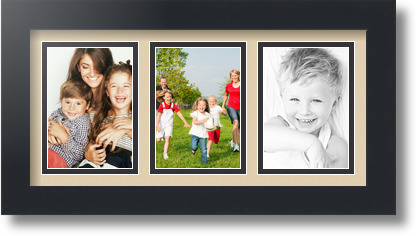 ArtToFrames Collage Mat Picture Photo Frame 3 3.5x5" Openings in Satin Black 31 - Picture 23 of 62