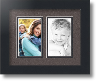 ArtToFrames Collage Mat Picture Photo Frame 2 3x5" Openings in Satin Black 33