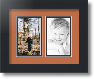 ArtToFrames Collage Mat Picture Photo Frame 2 3x5" Openings in Satin Black 33