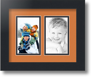 ArtToFrames Collage Mat Picture Photo Frame 2 3x5" Openings in Satin Black 33