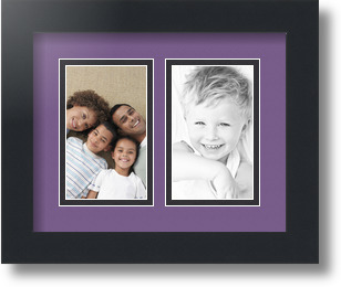 ArtToFrames Collage Mat Picture Photo Frame 2 3x5" Openings in Satin Black 33