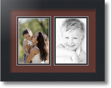 ArtToFrames Collage Mat Picture Photo Frame 2 4x6" Openings in Satin Black 34