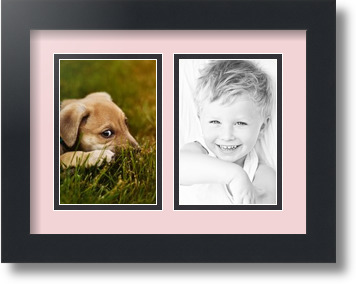 ArtToFrames Collage Mat Picture Photo Frame 2 4x6" Openings in Satin Black 34