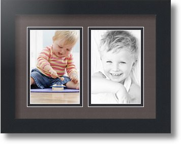 ArtToFrames Collage Mat Picture Photo Frame 2 4x6" Openings in Satin Black 34