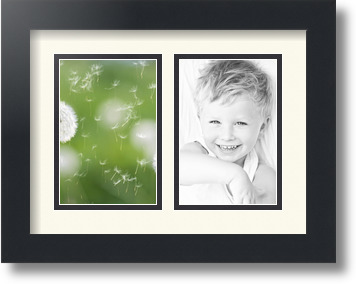 ArtToFrames Collage Mat Picture Photo Frame 2 4x6" Openings in Satin Black 34