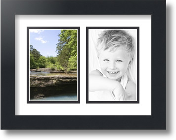 ArtToFrames Collage Mat Picture Photo Frame 2 4x6" Openings in Satin Black 34