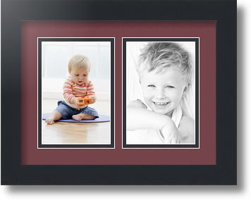 ArtToFrames Collage Mat Picture Photo Frame 2 4x6" Openings in Satin Black 34