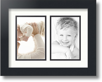 ArtToFrames Collage Mat Picture Photo Frame 2 4x6" Openings in Satin Black 34