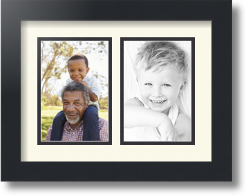 ArtToFrames Collage Mat Picture Photo Frame 2 4x6" Openings in Satin Black 34