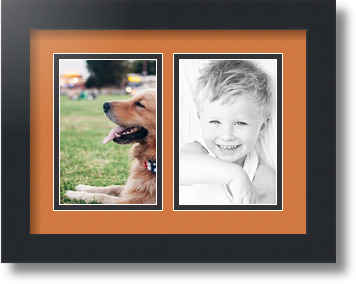 ArtToFrames Collage Mat Picture Photo Frame 2 4x6" Openings in Satin Black 34