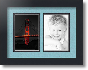 ArtToFrames Collage Mat Picture Photo Frame 2 4x6" Openings in Satin Black 34