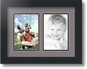 ArtToFrames Collage Mat Picture Photo Frame 2 4x6" Openings in Satin Black 34