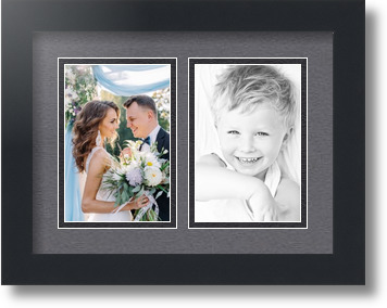 ArtToFrames Collage Mat Picture Photo Frame 2 4x6" Openings in Satin Black 34