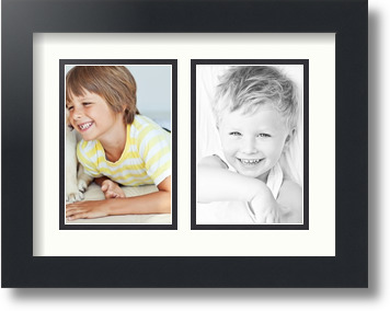 ArtToFrames Collage Mat Picture Photo Frame 2 4x6" Openings in Satin Black 34