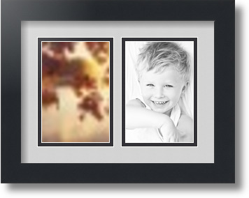 ArtToFrames Collage Mat Picture Photo Frame 2 4x6" Openings in Satin Black 34