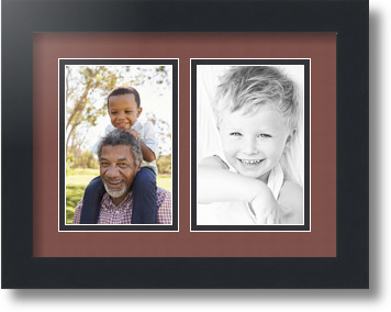 ArtToFrames Collage Mat Picture Photo Frame 2 4x6" Openings in Satin Black 34