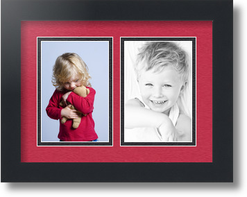 ArtToFrames Collage Mat Picture Photo Frame 2 4x6" Openings in Satin Black 34