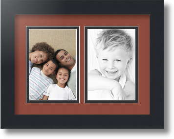 ArtToFrames Collage Mat Picture Photo Frame 2 4x6" Openings in Satin Black 34