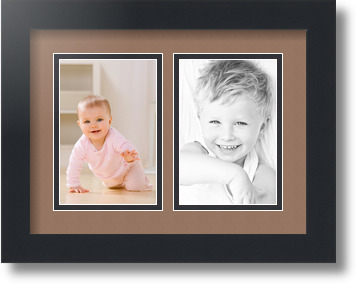 ArtToFrames Collage Mat Picture Photo Frame 2 4x6" Openings in Satin Black 34