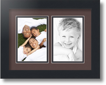 ArtToFrames Collage Mat Picture Photo Frame 2 4x6" Openings in Satin Black 34