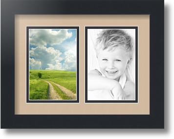 ArtToFrames Collage Mat Picture Photo Frame 2 4x6" Openings in Satin Black 34