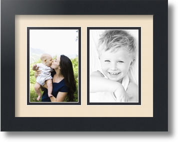 ArtToFrames Collage Mat Picture Photo Frame 2 4x6" Openings in Satin Black 34