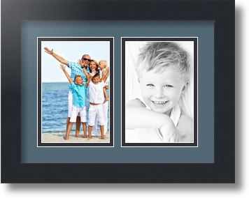 ArtToFrames Collage Mat Picture Photo Frame 2 4x6" Openings in Satin Black 34