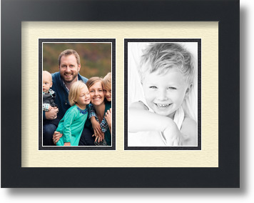 ArtToFrames Collage Mat Picture Photo Frame 2 4x6" Openings in Satin Black 34