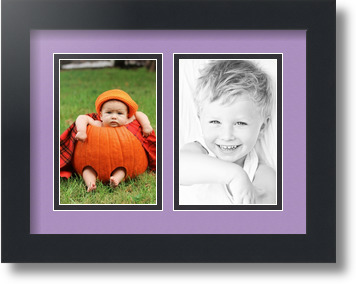 ArtToFrames Collage Mat Picture Photo Frame 2 4x6" Openings in Satin Black 34