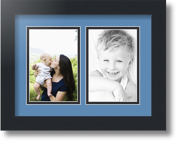 ArtToFrames Collage Mat Picture Photo Frame 2 4x6" Openings in Satin Black 34