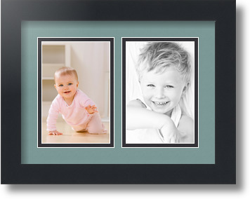 ArtToFrames Collage Mat Picture Photo Frame 2 4x6" Openings in Satin Black 34