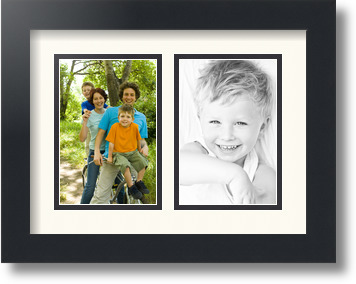 ArtToFrames Collage Mat Picture Photo Frame 2 4x6" Openings in Satin Black 34