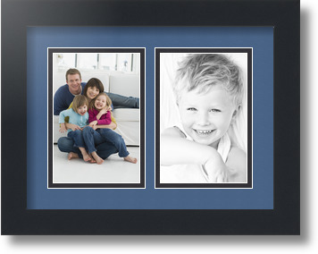 ArtToFrames Collage Mat Picture Photo Frame 2 4x6" Openings in Satin Black 34