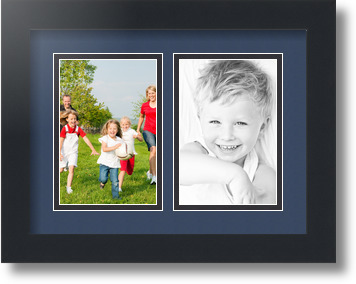 ArtToFrames Collage Mat Picture Photo Frame 2 4x6" Openings in Satin Black 34