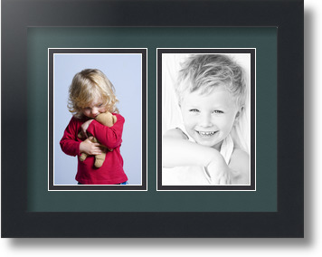 ArtToFrames Collage Mat Picture Photo Frame 2 4x6" Openings in Satin Black 34