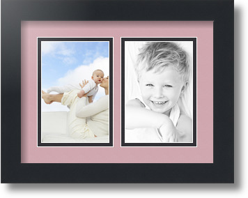 ArtToFrames Collage Mat Picture Photo Frame 2 4x6" Openings in Satin Black 34