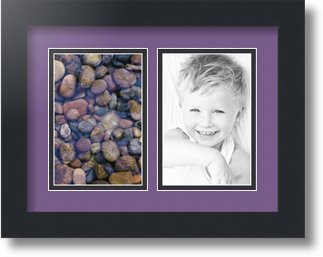 ArtToFrames Collage Mat Picture Photo Frame 2 4x6" Openings in Satin Black 34