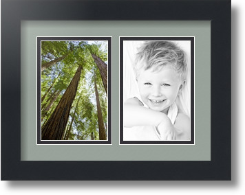 ArtToFrames Collage Mat Picture Photo Frame 2 4x6" Openings in Satin Black 34