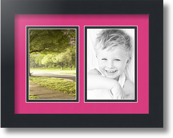 ArtToFrames Collage Mat Picture Photo Frame 2 4x6" Openings in Satin Black 34