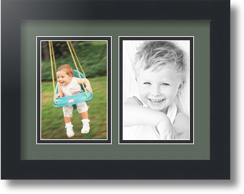 ArtToFrames Collage Mat Picture Photo Frame 2 4x6" Openings in Satin Black 34