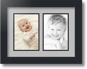 ArtToFrames Collage Mat Picture Photo Frame 2 4x6" Openings in Satin Black 34