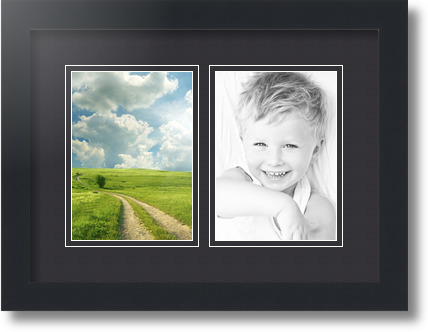 ArtToFrames Collage Passepartout Bilderrahmen 2 5x7" Öffnungen in Satin Schwarz 35 - Bild 2 von 62