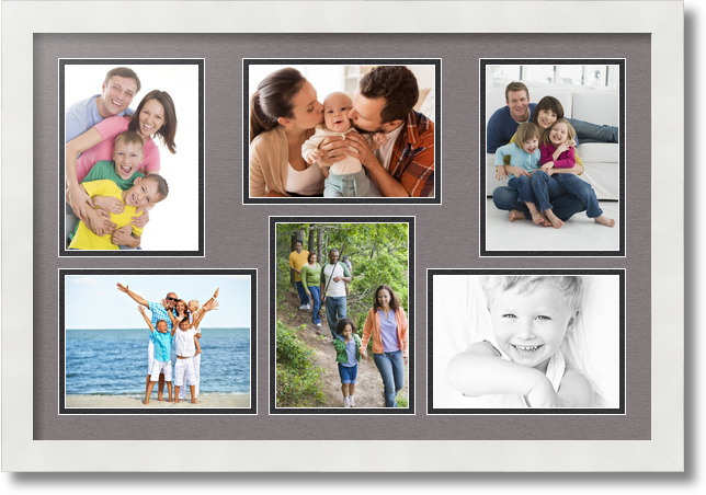 ArtToFrames Collage Mat Picture Photo Frame 6 5x7" Openings in Satin White 351