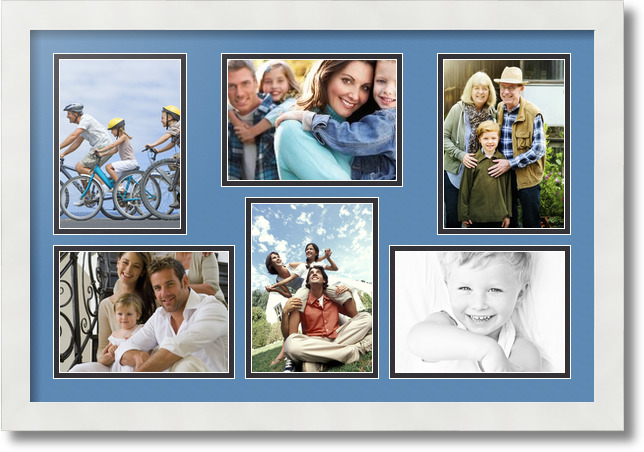 ArtToFrames Collage Mat Picture Photo Frame 6 5x7" Openings in Satin White 351