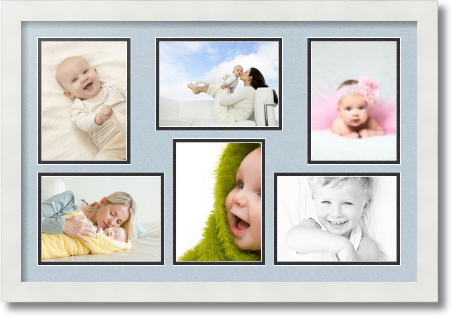 ArtToFrames Collage Mat Picture Photo Frame 6 5x7" Openings in Satin White 351