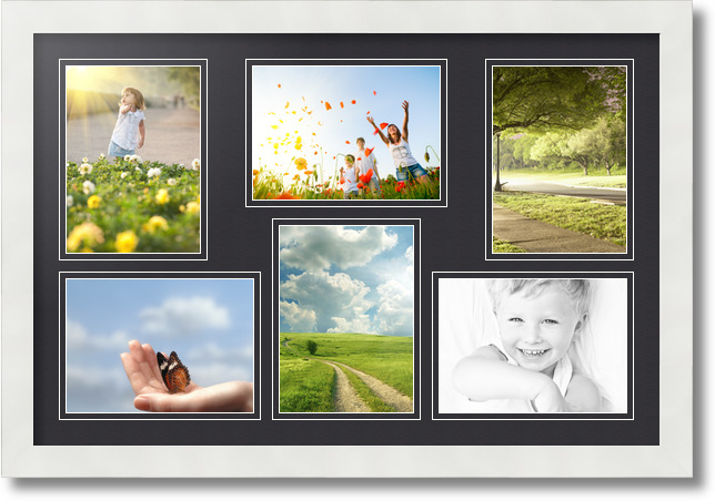 ArtToFrames Collage Mat Picture Photo Frame 6 5x7" Openings in Satin White 351 - Picture 2 of 62