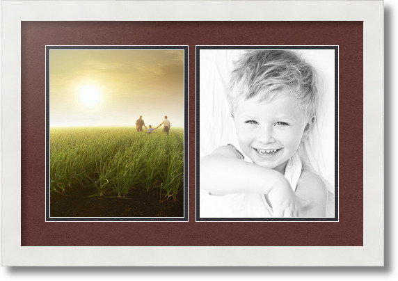 ArtToFrames Collage Mat Picture Photo Frame 2 8x10" Openings in Satin White 36